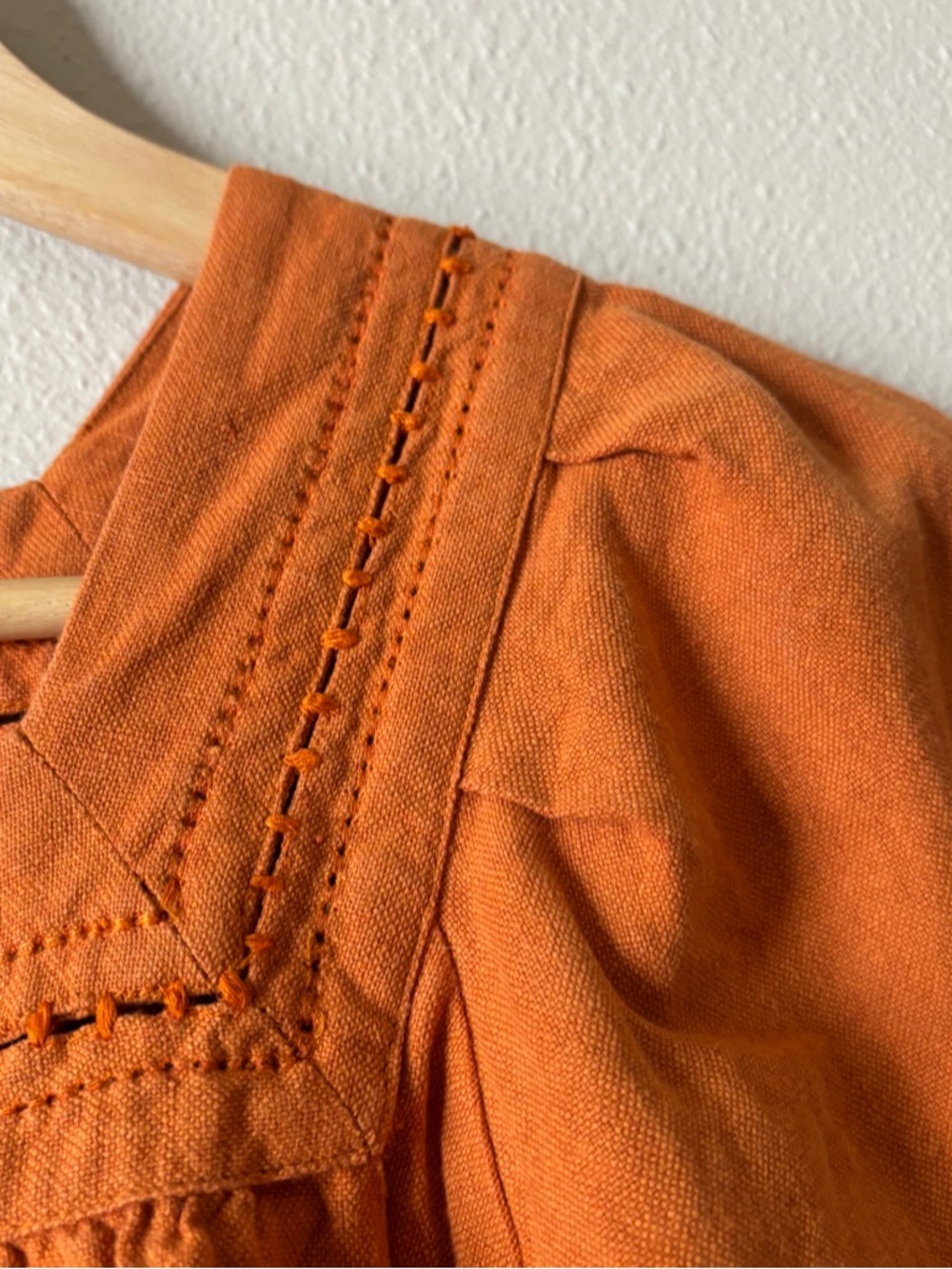 Sea New York Orange Cotton Linen Blouse Size 2 - Picture 5 of 9